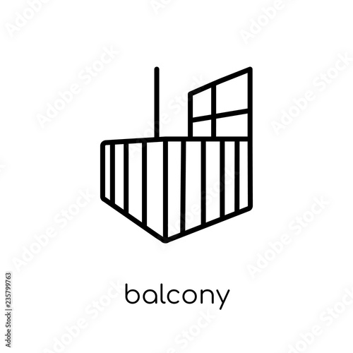 Balcony icon. Trendy modern flat linear vector Balcony icon on white background from thin line Architecture and Travel collection