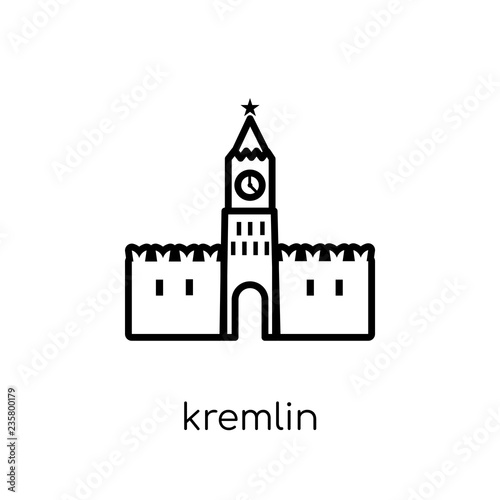 Kremlin icon. Trendy modern flat linear vector Kremlin icon on white background from thin line Architecture and Travel collection