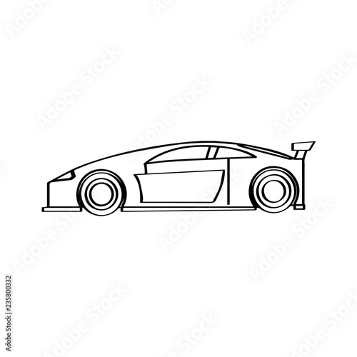 Isolated racing car icon. Side view. Vector illustration design