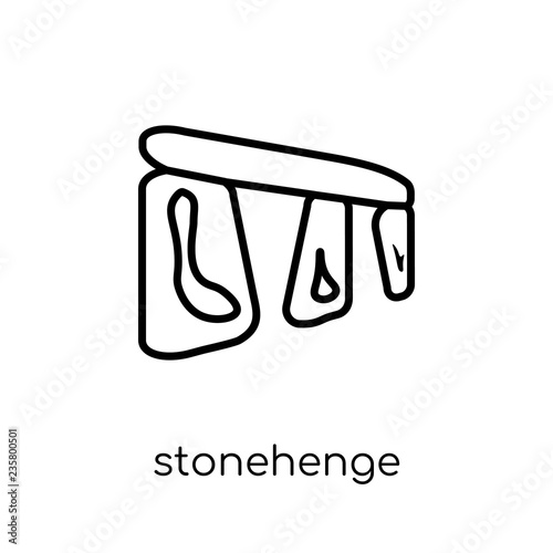 Stonehenge icon. Trendy modern flat linear vector Stonehenge icon on white background from thin line Architecture and Travel collection