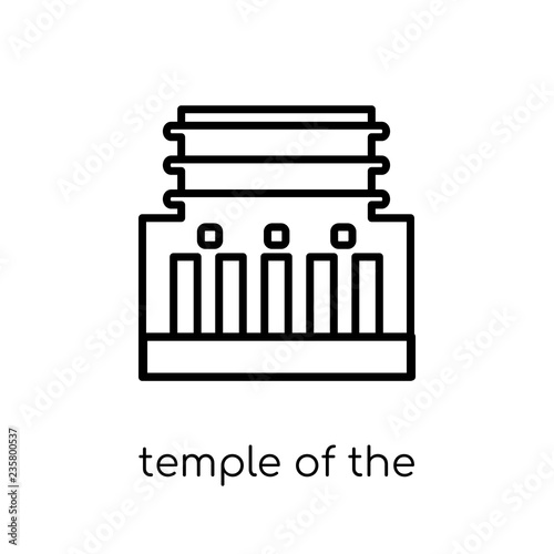 Temple of the frescoes icon. Trendy modern flat linear vector Te