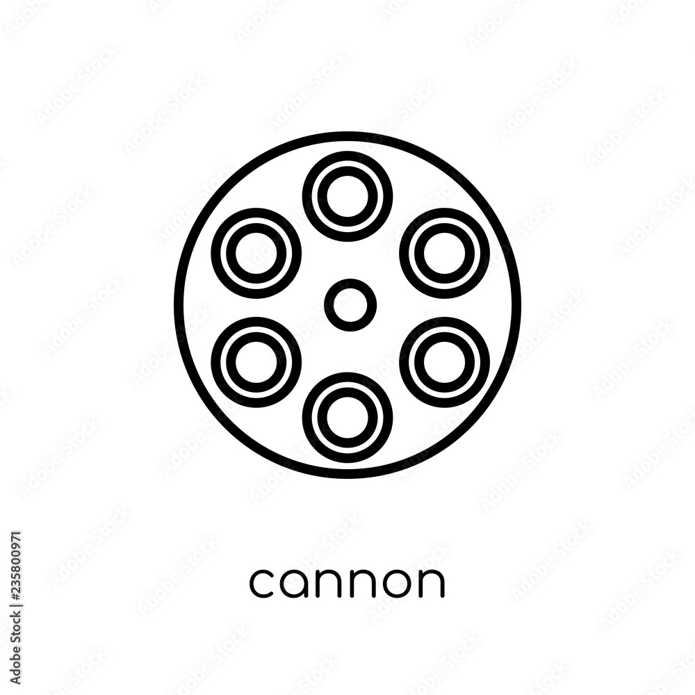 cannon icon. Trendy modern flat linear vector cannon icon on white background from thin line Army collection, outline vector illustration