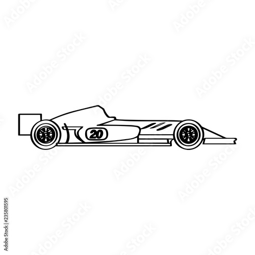 Isolated racing car icon. Side view. Vector illustration design
