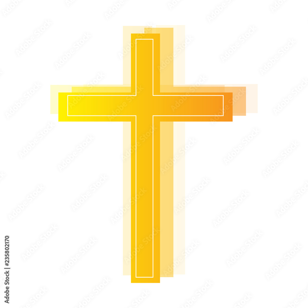 Isolated cross with shades. Vector illustration design
