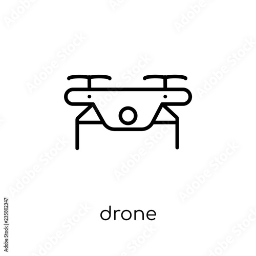 Drone icon. Trendy modern flat linear vector Drone icon on white background from thin line Artificial Intelligence, Future Technology collection
