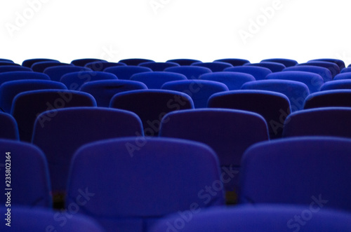 Empty blue seats auditorium