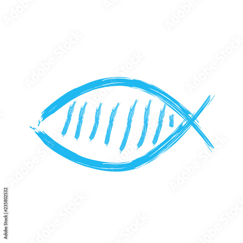 Christian fish symbol icon. Vector illustration design