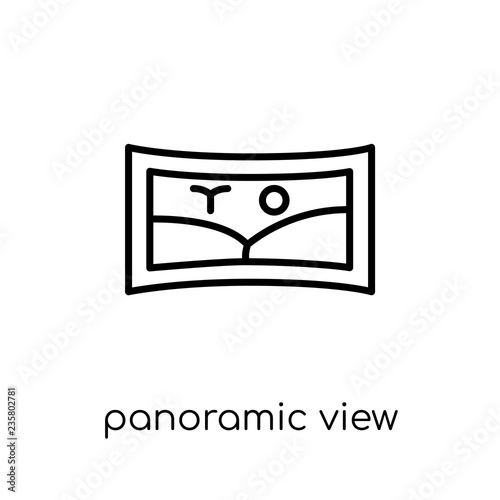 panoramic view icon. Trendy modern flat linear vector panoramic view icon on white background from thin line Artificial Intelligence, Future Technology collection, outline vector illustration