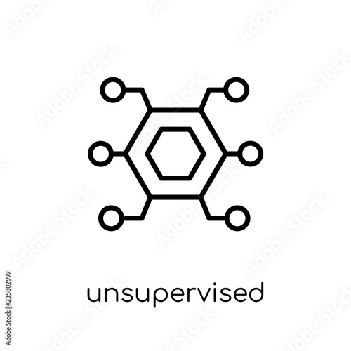 Unsupervised learning icon. Trendy modern flat linear vector Uns