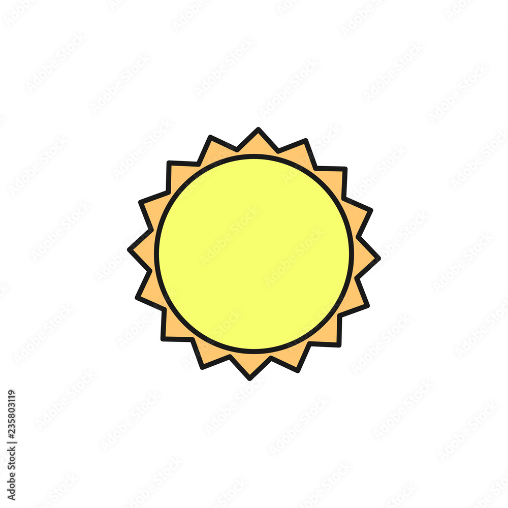 the sun icon. Element of space outline color icon. Thin line icon for website design and development, app development. Premium icon