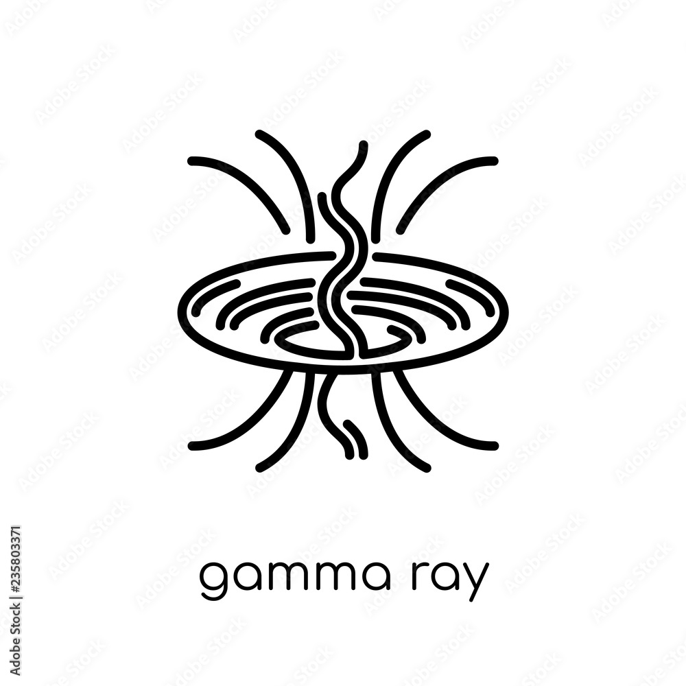gamma ray icon. Trendy modern flat linear vector gamma ray icon on