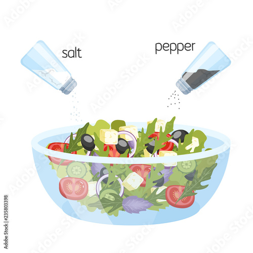 Greek salad in a bowl. Organic healthy food