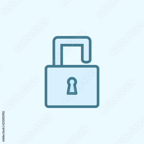 open lock field outline icon. Element of 2 color simple icon. Thin line icon for website design and development, app development. Premium icon