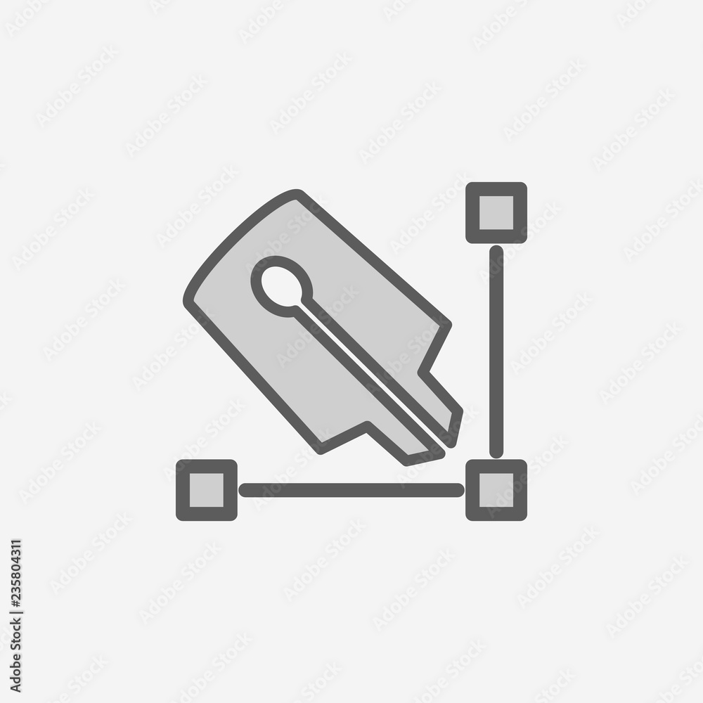 pen and angle field outline icon. Element of 2 color simple icon. Thin line icon for website design and development, app development. Premium icon