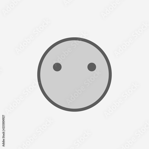 emote indifference field outline icon. Element of 2 color simple icon. Thin line icon for website design and development, app development. Premium icon