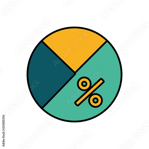 statistical graphic in pie isolated icon