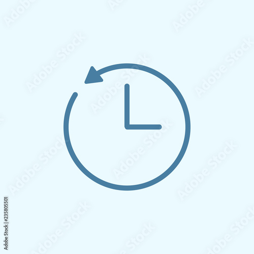 clock and circular arrow field outline icon. Element of 2 color simple icon. Thin line icon for website design and development, app development. Premium icon