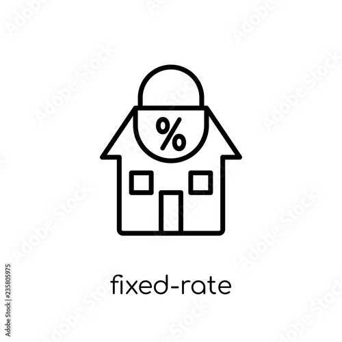 Fixed-rate mortgage icon. Trendy modern flat linear vector Fixed-rate mortgage icon on white background from thin line Business collection