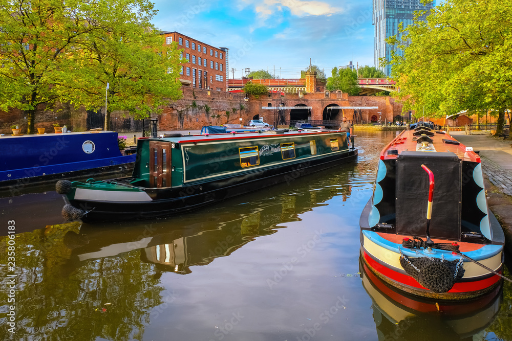 Naklejka premium Castlefield, inner city conservation area in Manchester, UK