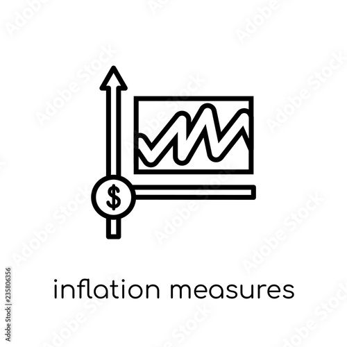 Inflation measures icon. Trendy modern flat linear vector Inflation measures icon on white background from thin line Business collection