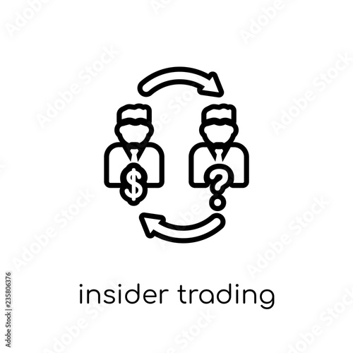 Insider trading icon. Trendy modern flat linear vector Insider trading icon on white background from thin line Business collection