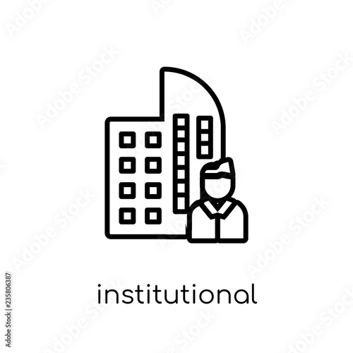 Institutional investor icon. Trendy modern flat linear vector Institutional investor icon on white background from thin line Business collection