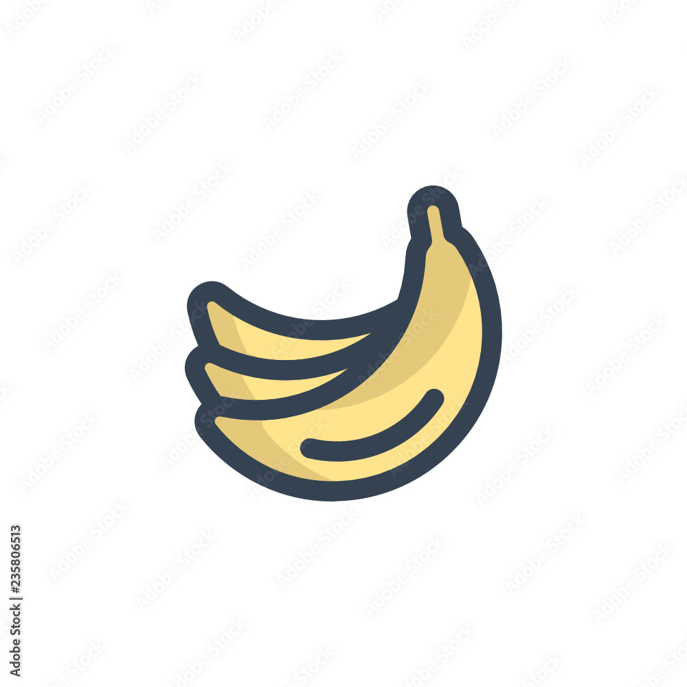banana icon vector with fill outline style. fruit icon