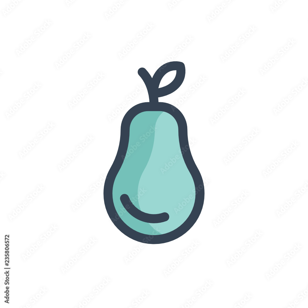 pear icon vector with fill outline style. fruit icon