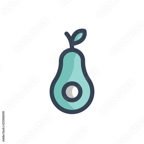 avocado icon vector with fill outline style. fruit icon