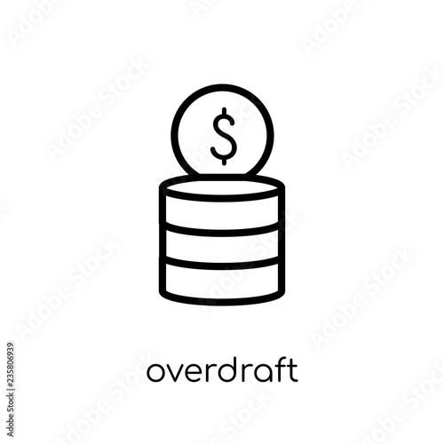 Overdraft icon. Trendy modern flat linear vector Overdraft icon on white background from thin line business collection