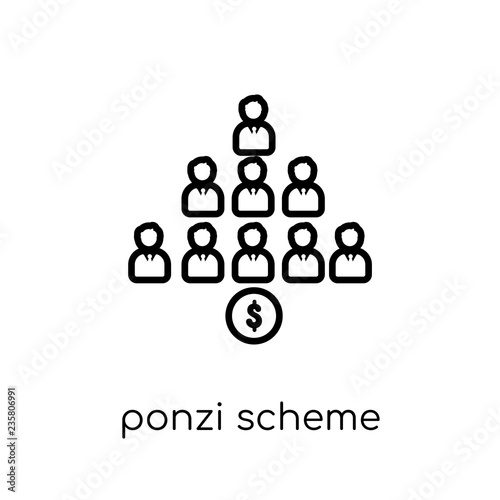 Ponzi scheme icon. Trendy modern flat linear vector Ponzi scheme icon on white background from thin line business collection