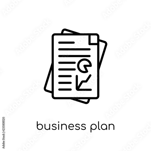 Business plan icon. Trendy modern flat linear vector Business plan icon on white background from thin line Business and analytics collection