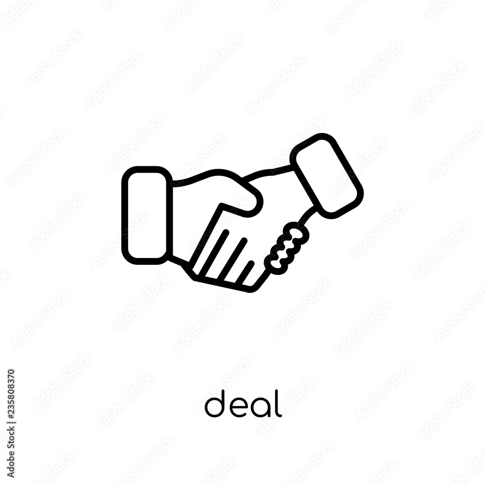 Deal icon. Trendy modern flat linear vector Deal icon on white background from thin line Business and analytics collection