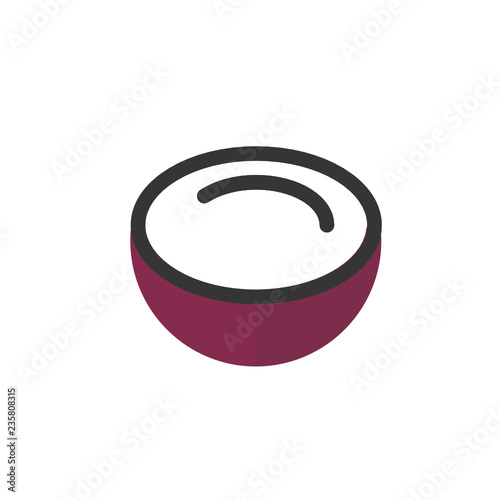 coconut icon vector flat style. fruit icon