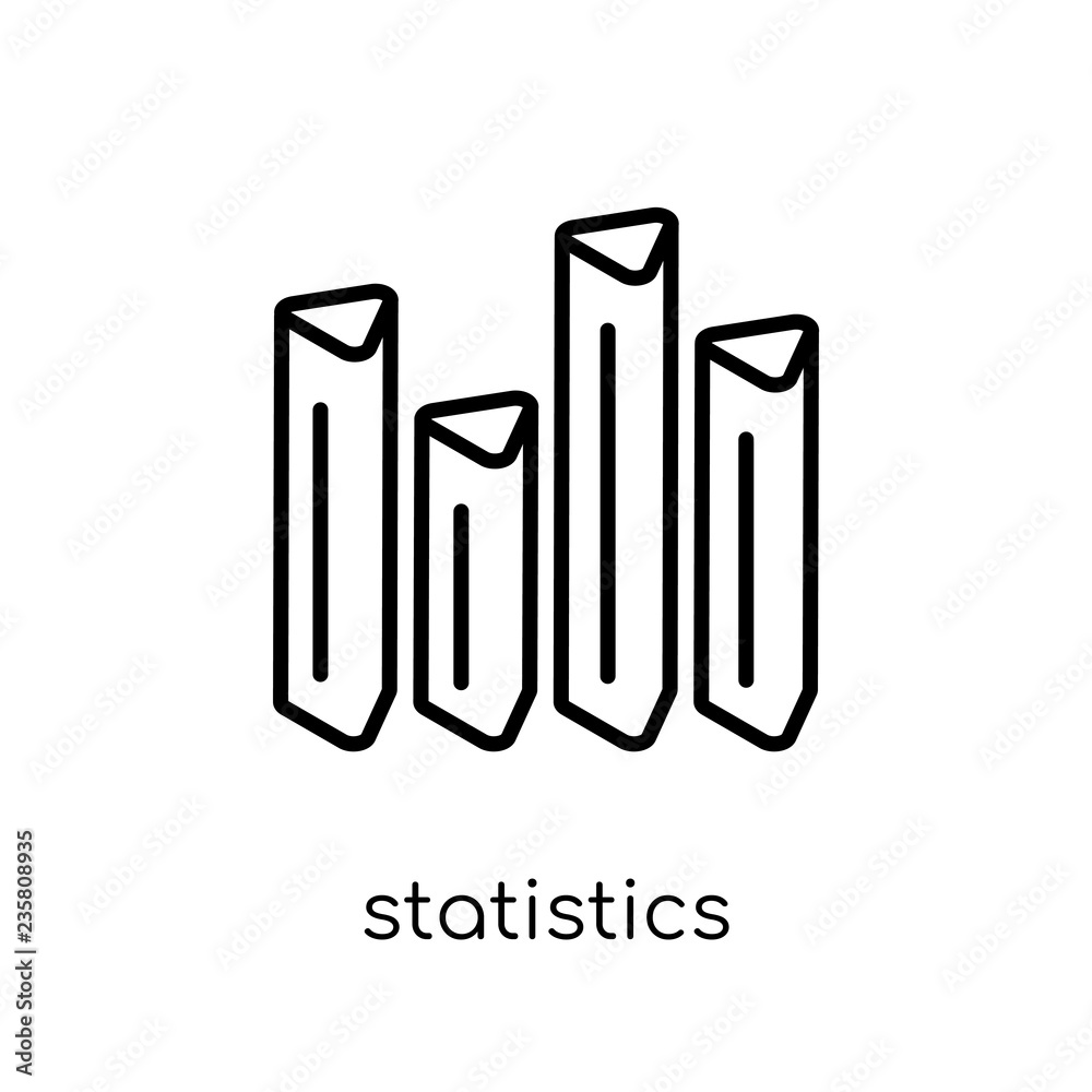 Statistics icon. Trendy modern flat linear vector Statistics icon on white background from thin line Business and analytics collection Statistics icon. Trendy modern flat linear vector Statistics icon on white background from thin line Business and analytics collection