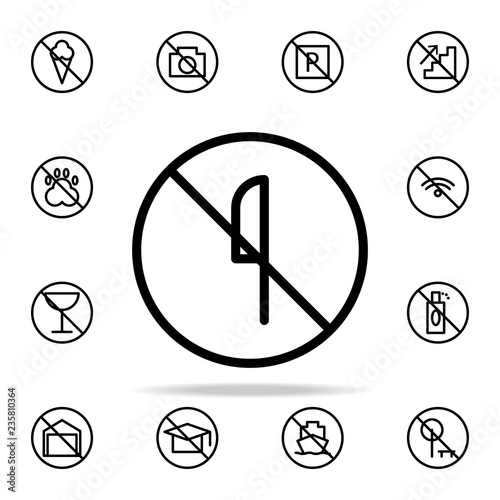 banning of a knife icon. Ban icons universal set for web and mobile