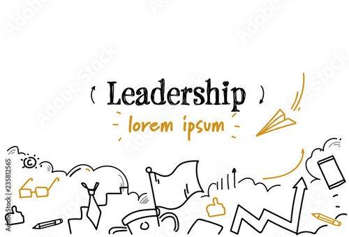 business competition leadership concept sketch doodle horizontal isolated copy space