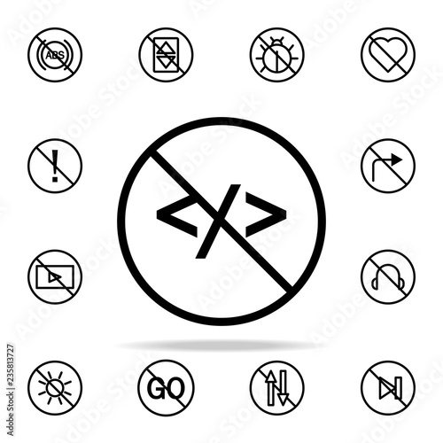 ban web code icon. Ban icons universal set for web and mobile
