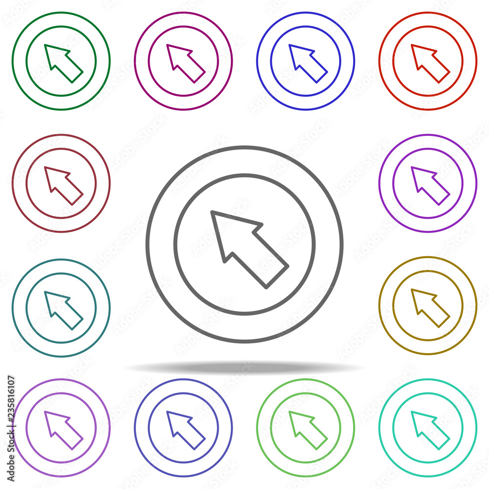 arrow icon. Elements of education in multi color style icons. Simple icon for websites, web design, mobile app, info graphics