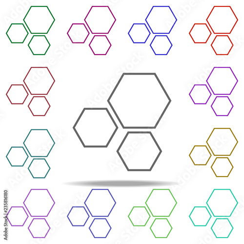 honeycombs icon. Elements of education in multi color style icons. Simple icon for websites, web design, mobile app, info graphics