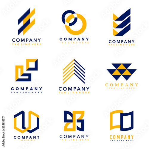 Set of company logo design ideas vector