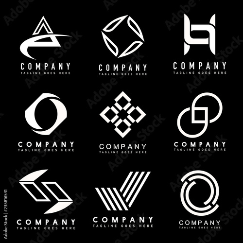 Set of company logo design ideas vector