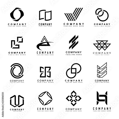 Set of company logo design ideas vector