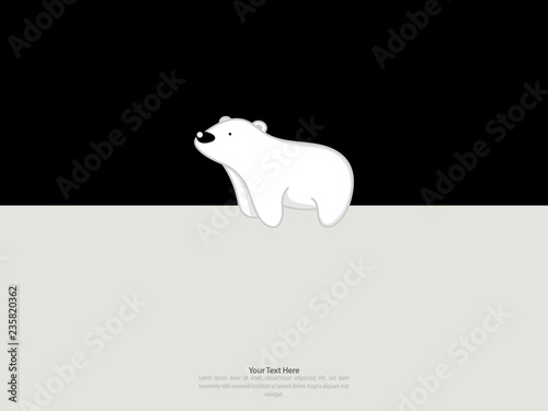 vector illustration.Greeting card with cute polar bear.