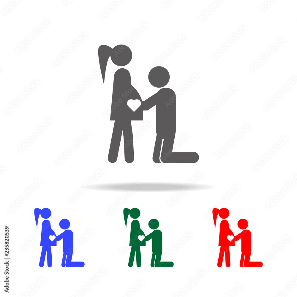 Couple waiting baby icon. Elements of love in multi colored icons. Premium quality graphic design icon. Simple icon for websites, web design, mobile app, info graphics