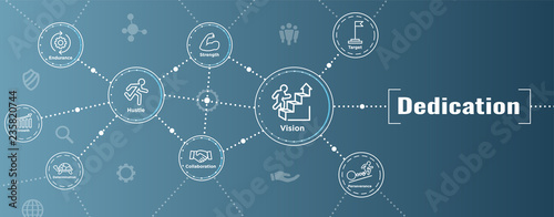 Persistence icon set with person climbing hill or mountain & persevering