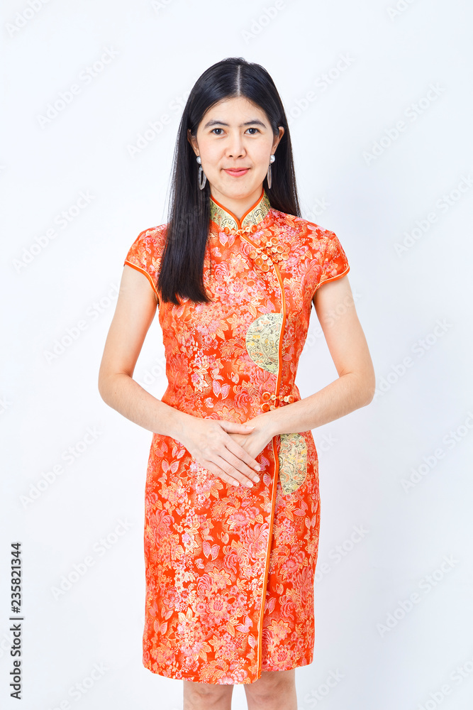 Woman in chinese dress new year 2019 Woman in chinese dress new year 2019