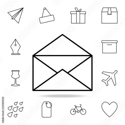 open envelope icon. Detailed set of simple icons. Premium graphic design. One of the collection icons for websites  web design  mobile app