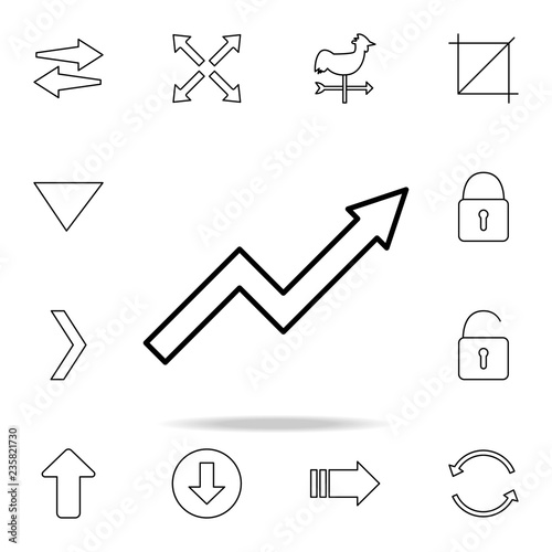 zigzag arrow icon. Detailed set of simple icons. Premium graphic design. One of the collection icons for websites, web design, mobile app