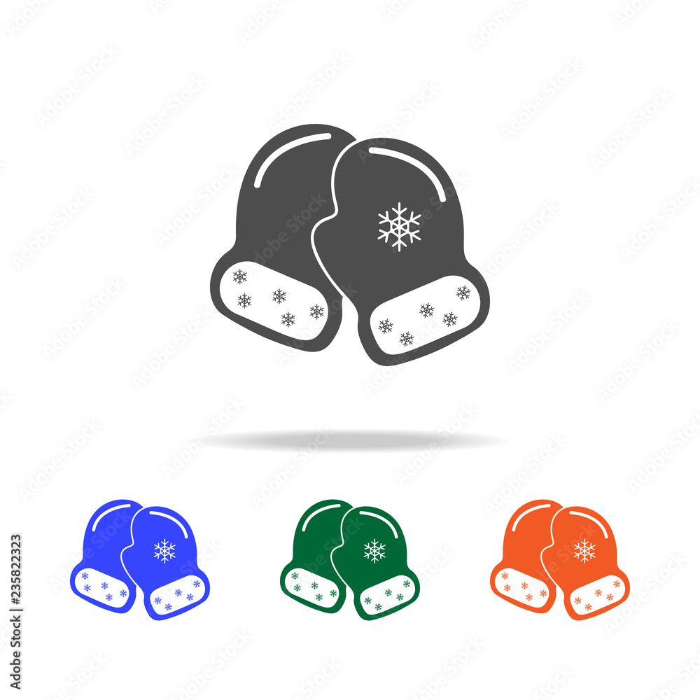 Winter mittens with snowflake elemenent icon. Elements of Christmas holidays in multi colored icons. Premium quality graphic design icon. Simple icon for websites, web design Winter mittens with snowflake elemenent icon. Elements of Christmas holidays in multi colored icons. Premium quality graphic design icon. Simple icon for websites, web design